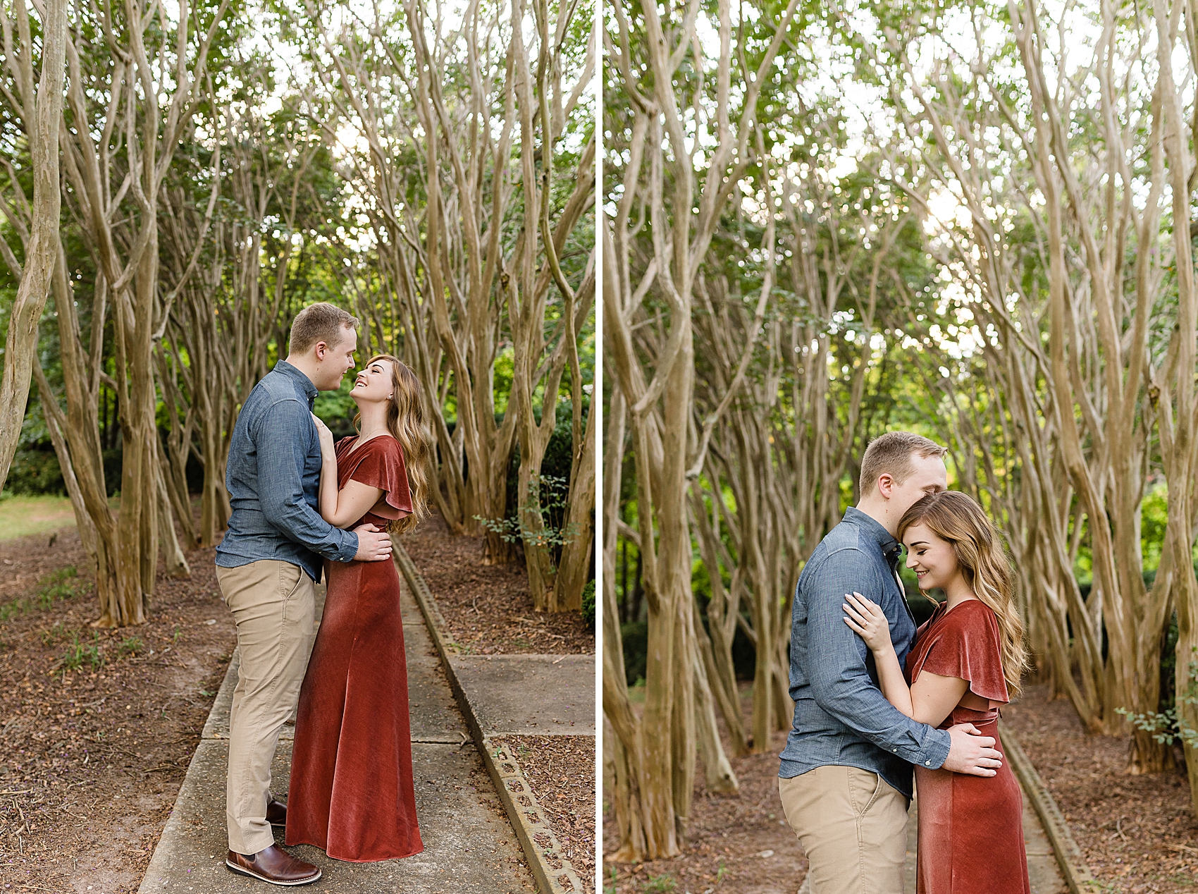 engagement photos trees