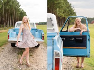vintage chevy blue truck high school senior