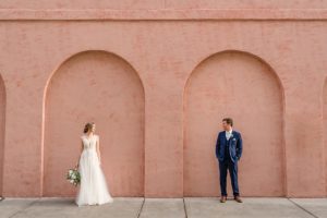 savannah pink house wall wedding