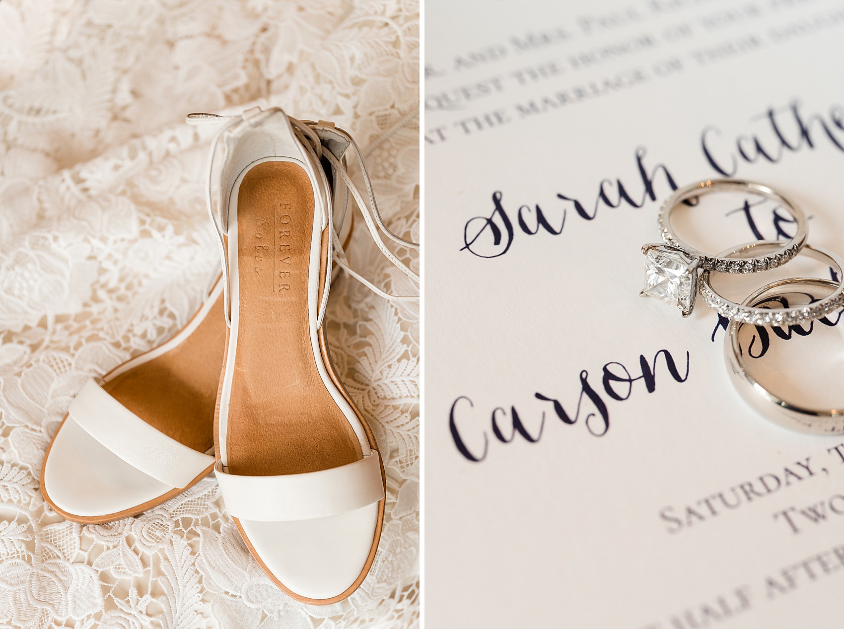 wedding details invitations shoes