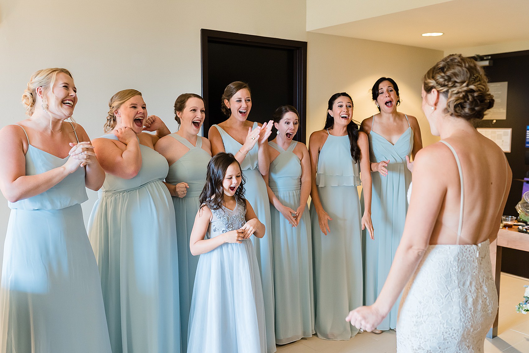 bridesmaids first look wedding athens