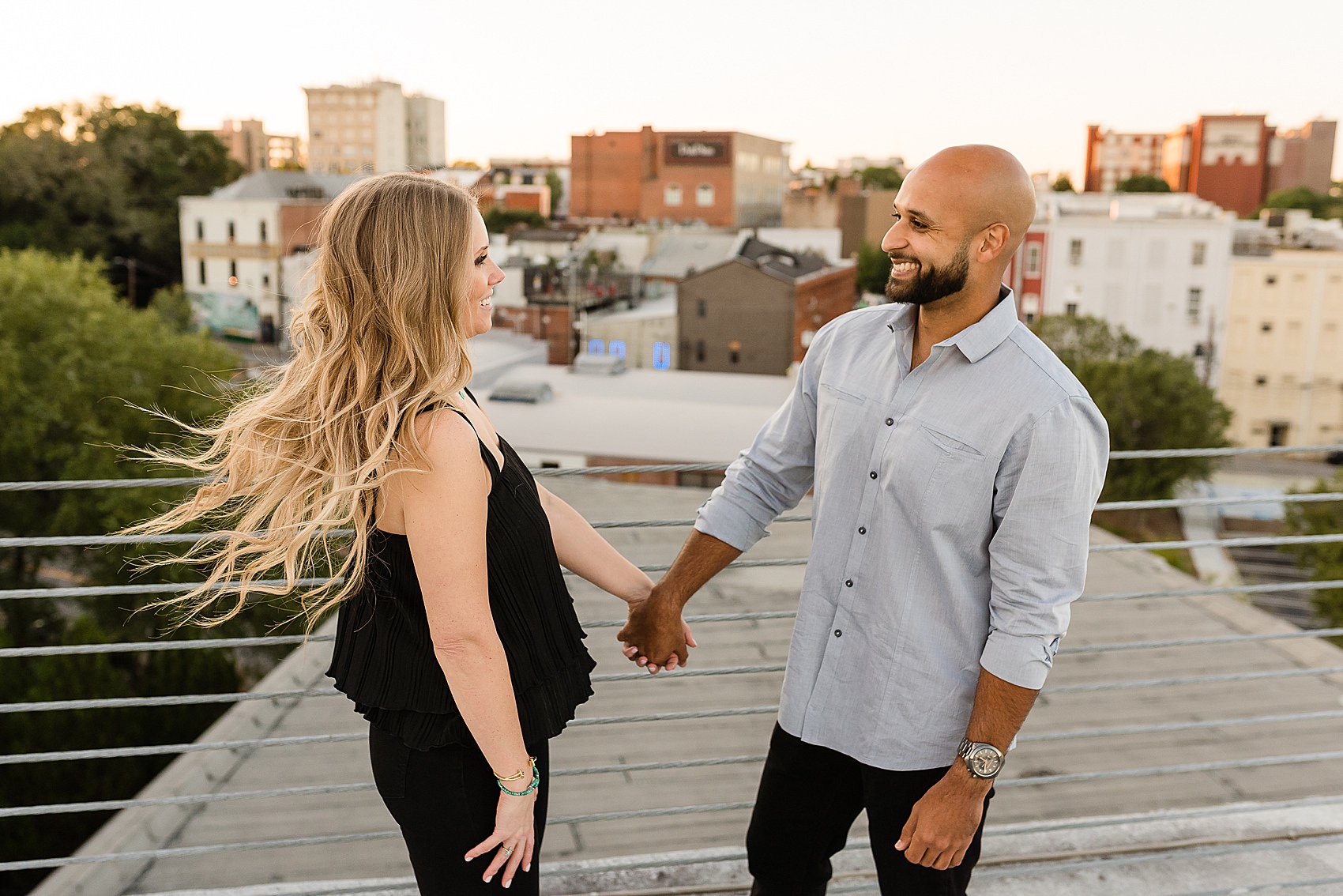 downtown athens georgia engagement rooftop