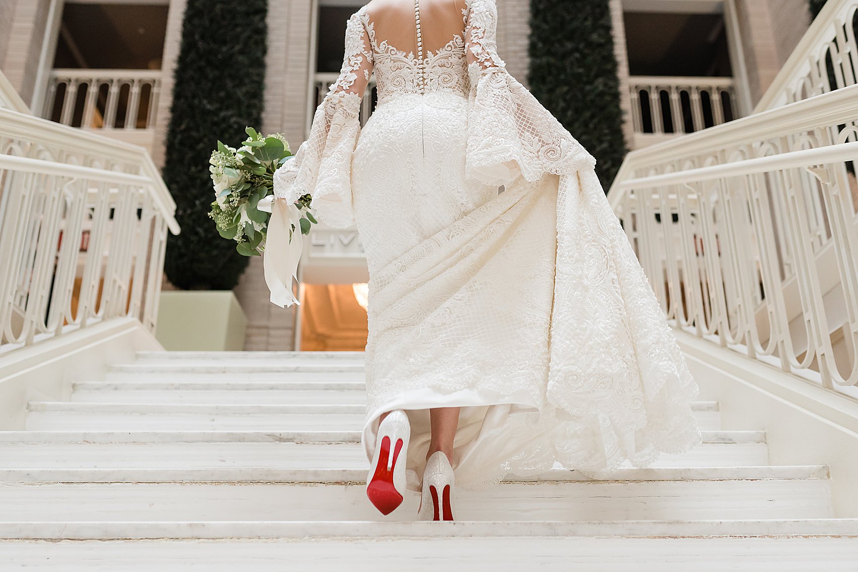 bride bridal wedding lace red bottom louboutin shoes