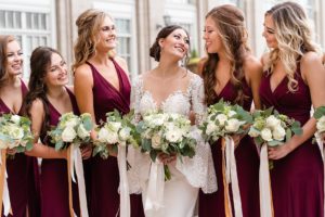 bridesmaids burgundy fall wedding atlanta