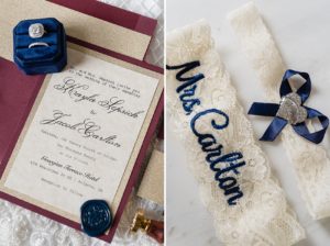 navy burgundy invitation wedding stationary