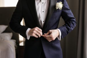 groom black tie tux wedding georgia terrace