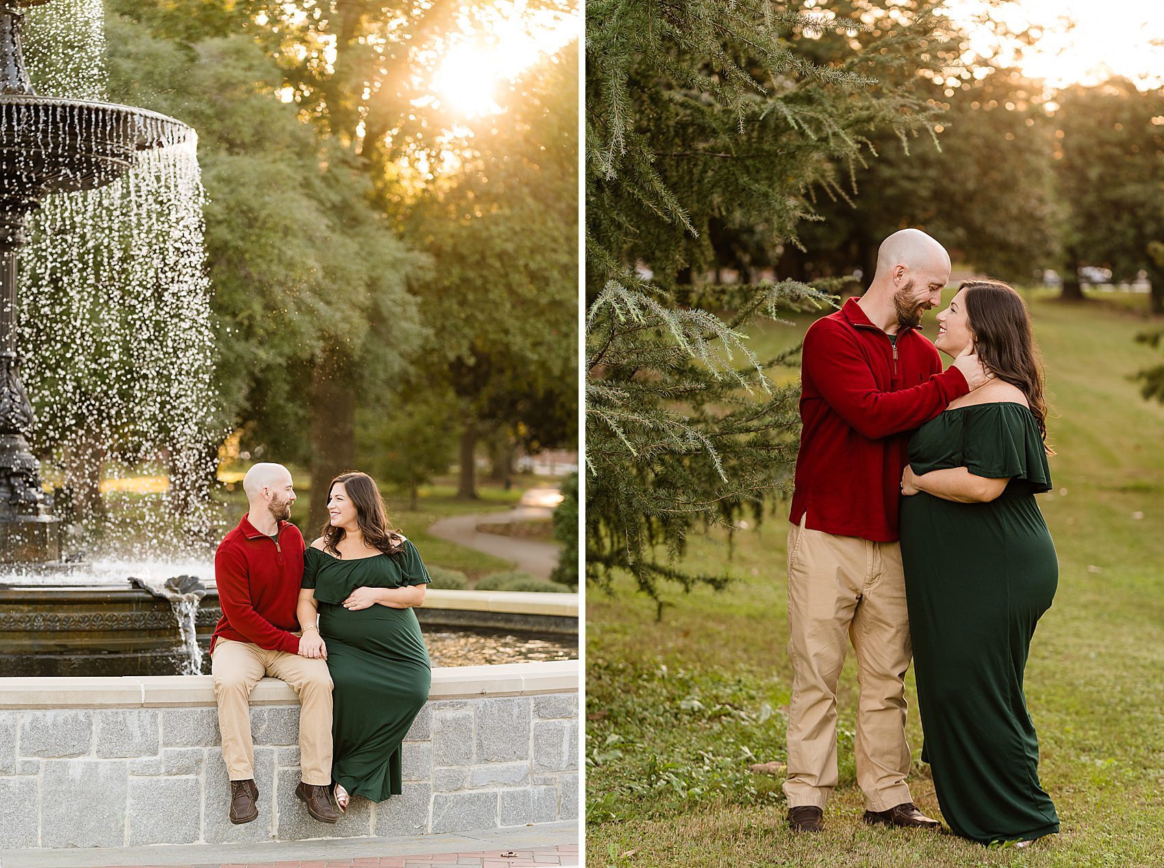 christmas maternity couple expecting announcement