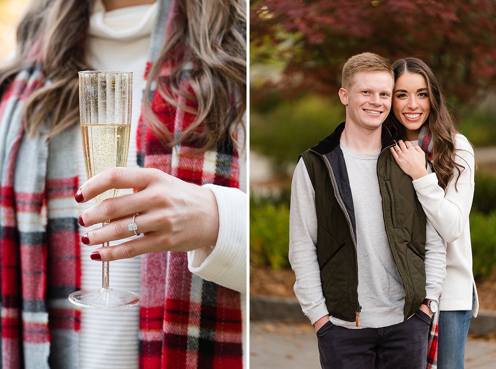 engagement champagne proposal fall
