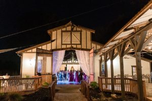 white oaks barn night reception wedding