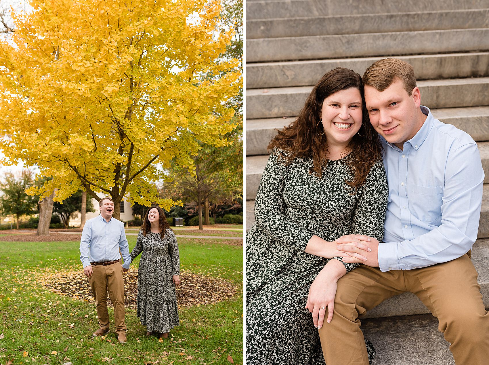 ginkgo tree leaves yellow fall engagement 