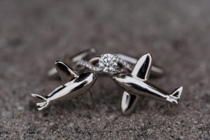 airplane cufflinks engagement ring pilot