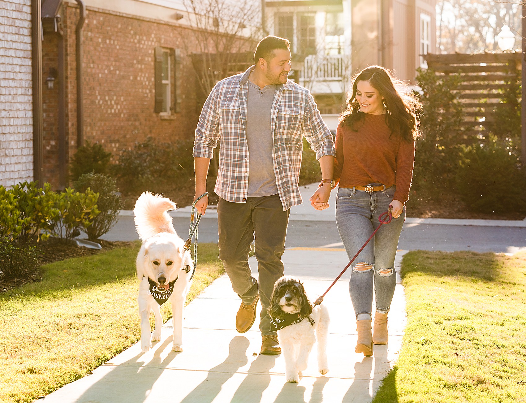 dogs engagement session couple photos