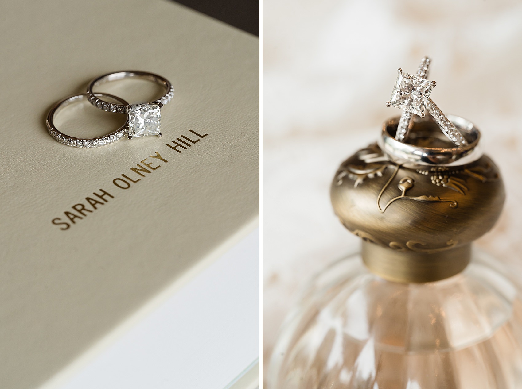 wedding rings details perfume