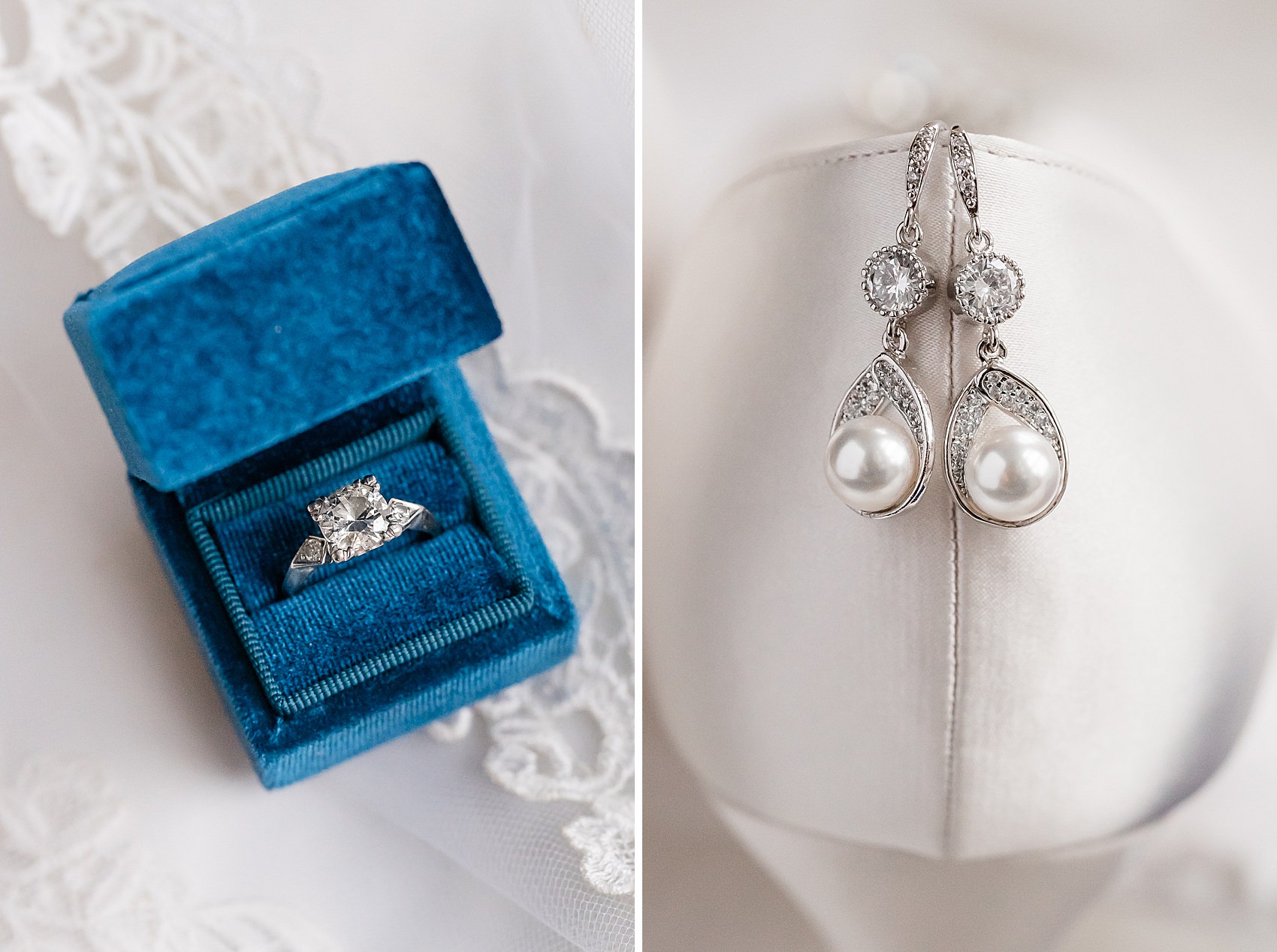 wedding details rings earrings bridal
