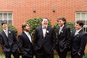 groomsmen laughing wedding atlanta