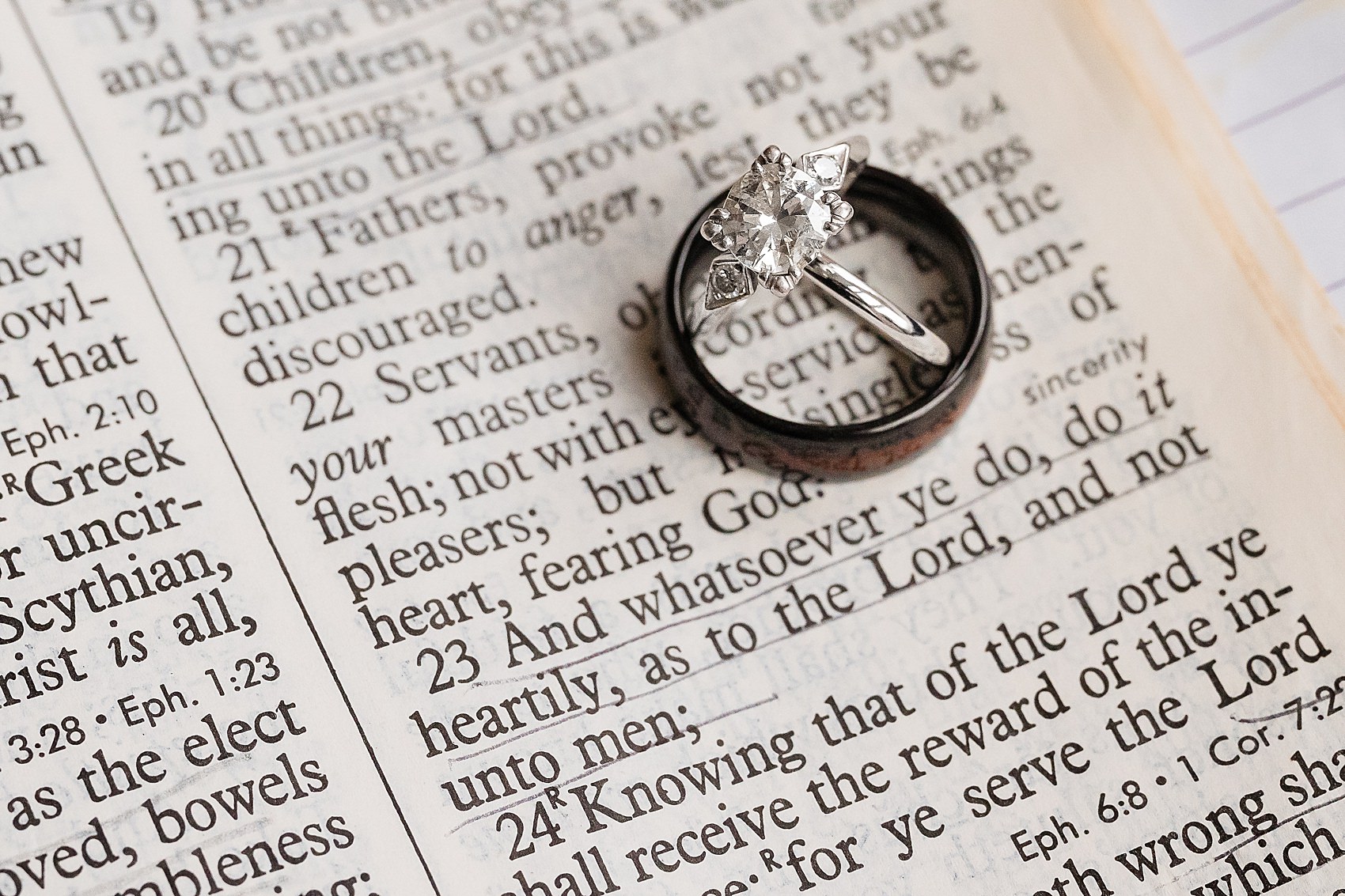 wedding rings on bible verse