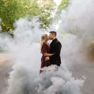 smoke bomb couple engagement