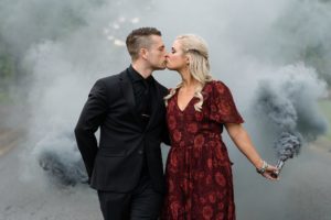 smoke bomb couple engagement