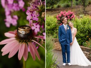 botanical garden flowers wedding rings
