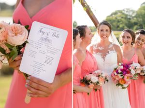 pink wedding bridesmaids details