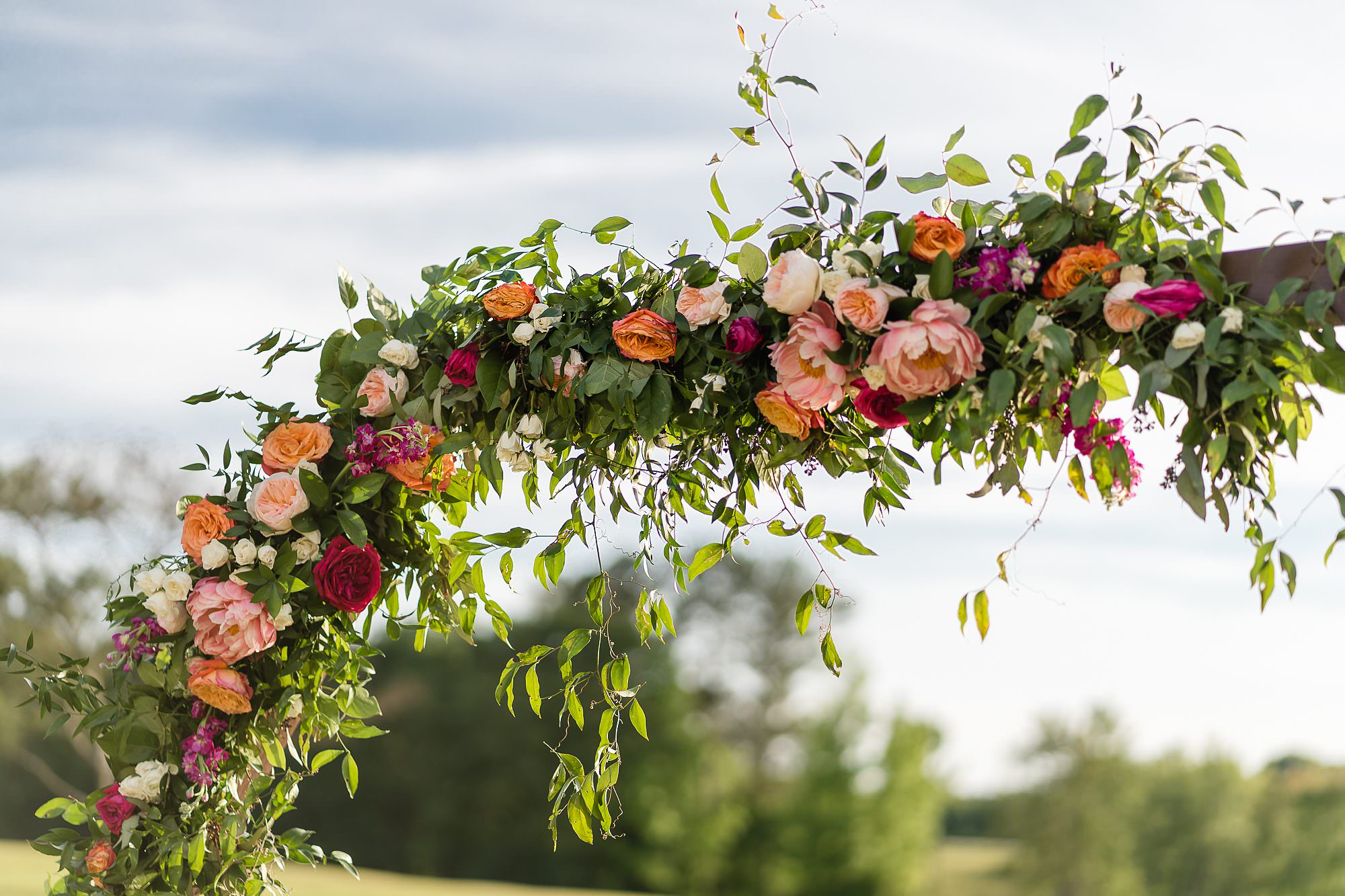 altar florals outdoor wedding