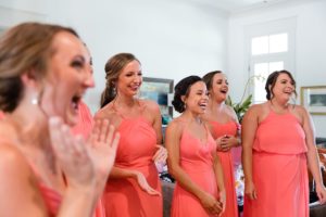 bridesmaids first look reaction