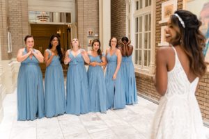 bridesmaids first look reaction