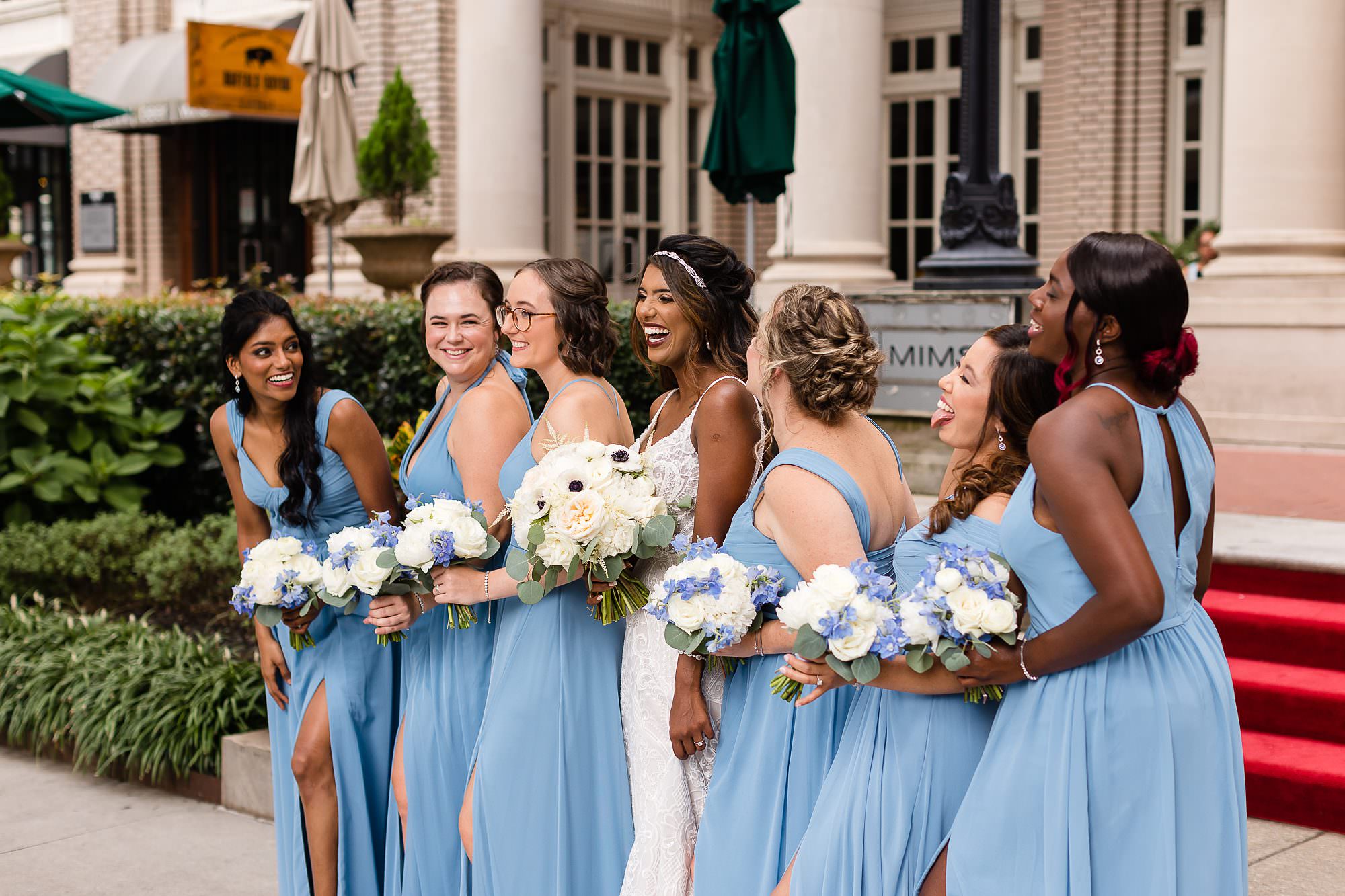 bridesmaids atlanta wedding blue