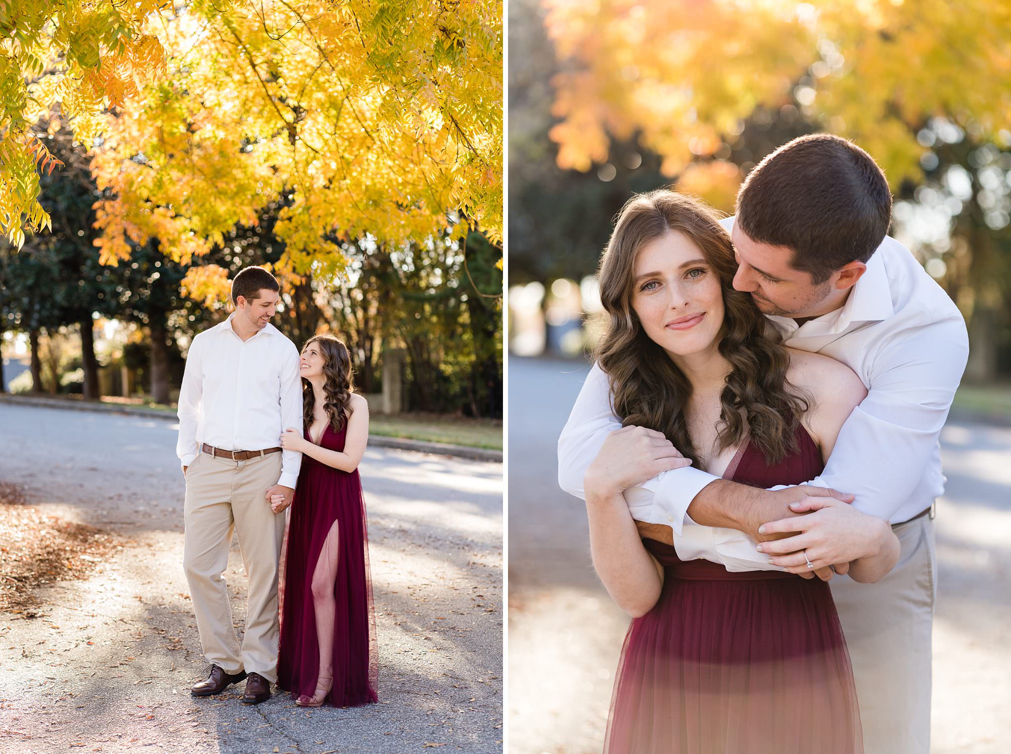fall leaves formal engagement 