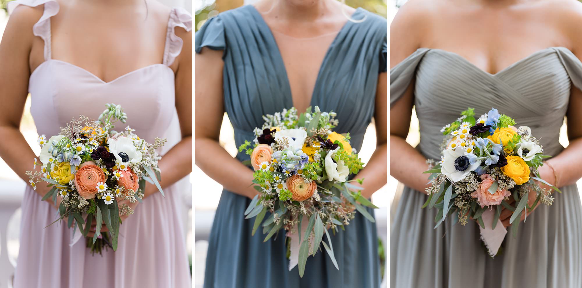bridesmaids dresses mismatched wedding