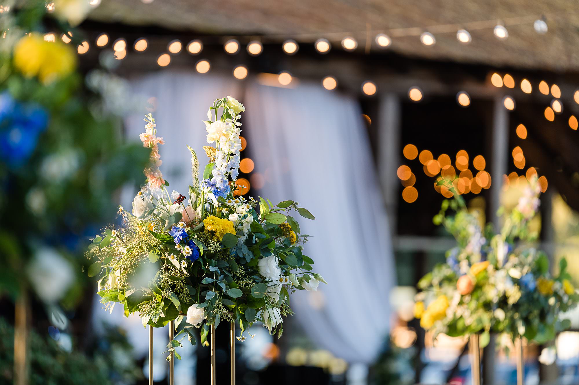 wedding reception table decor florals