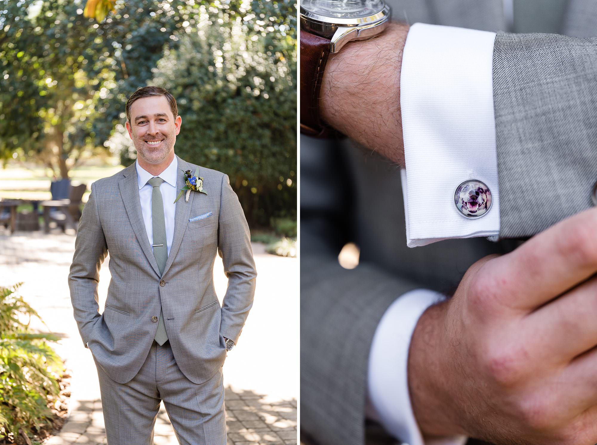 groom portrait cufflinks