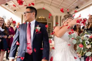 rose petal exit daytime wedding
