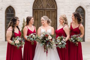 burgundy maroon wine bridesmaids dresses