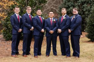navy groomsmen wedding suits