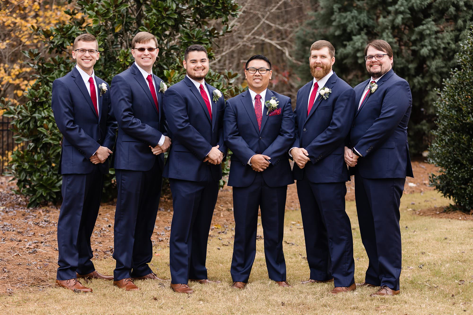 navy groomsmen wedding suits