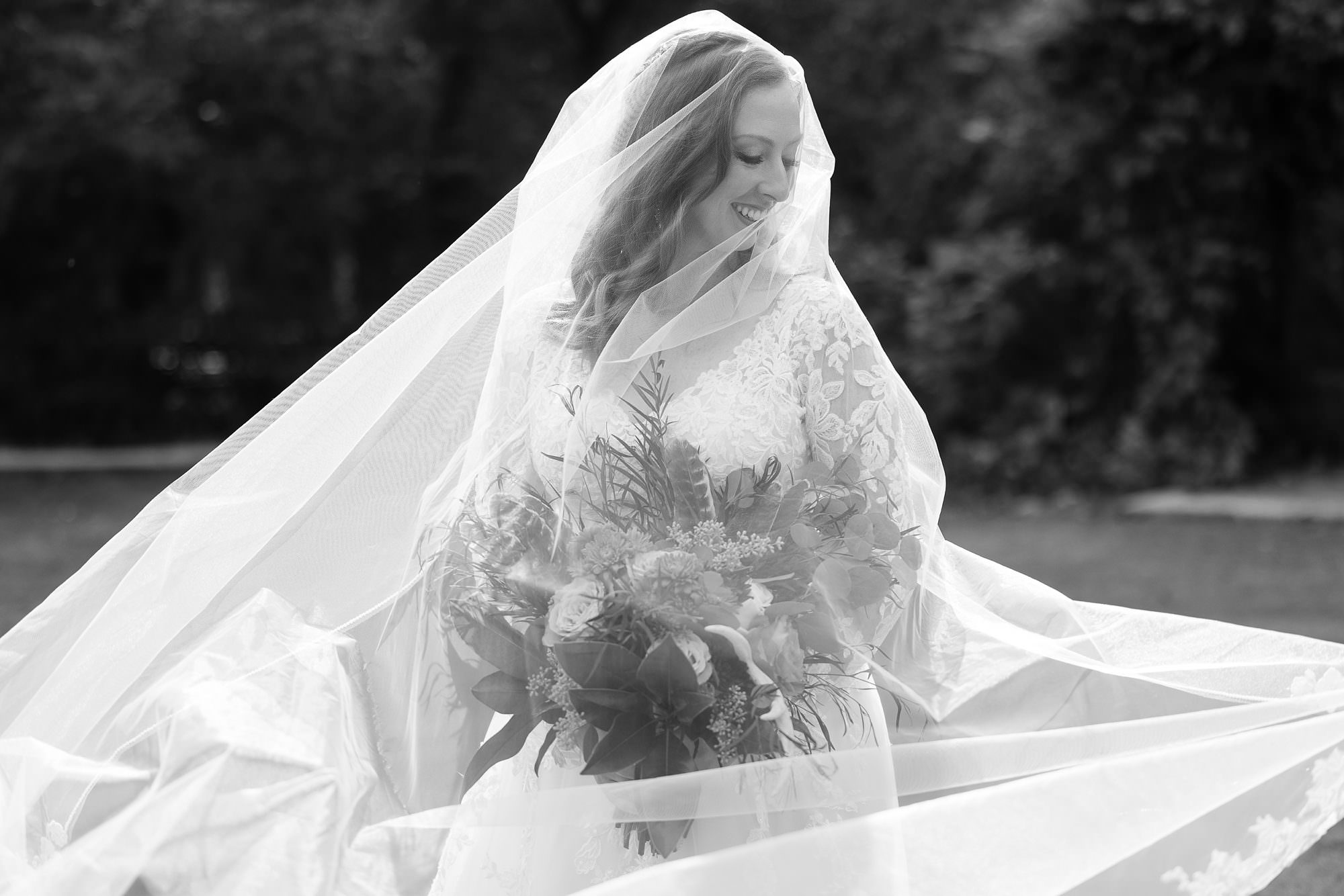 veil blowing wind candid bridal bride