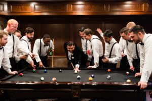 groomsmen pool table wedding