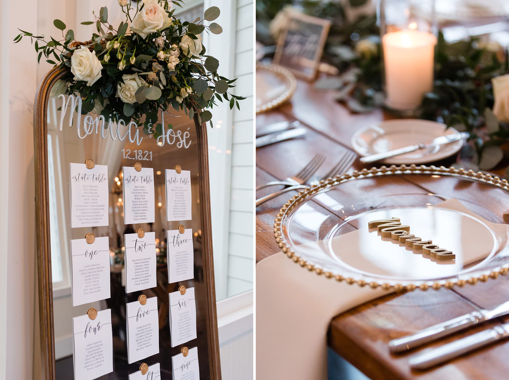 seating chart mirror reception details