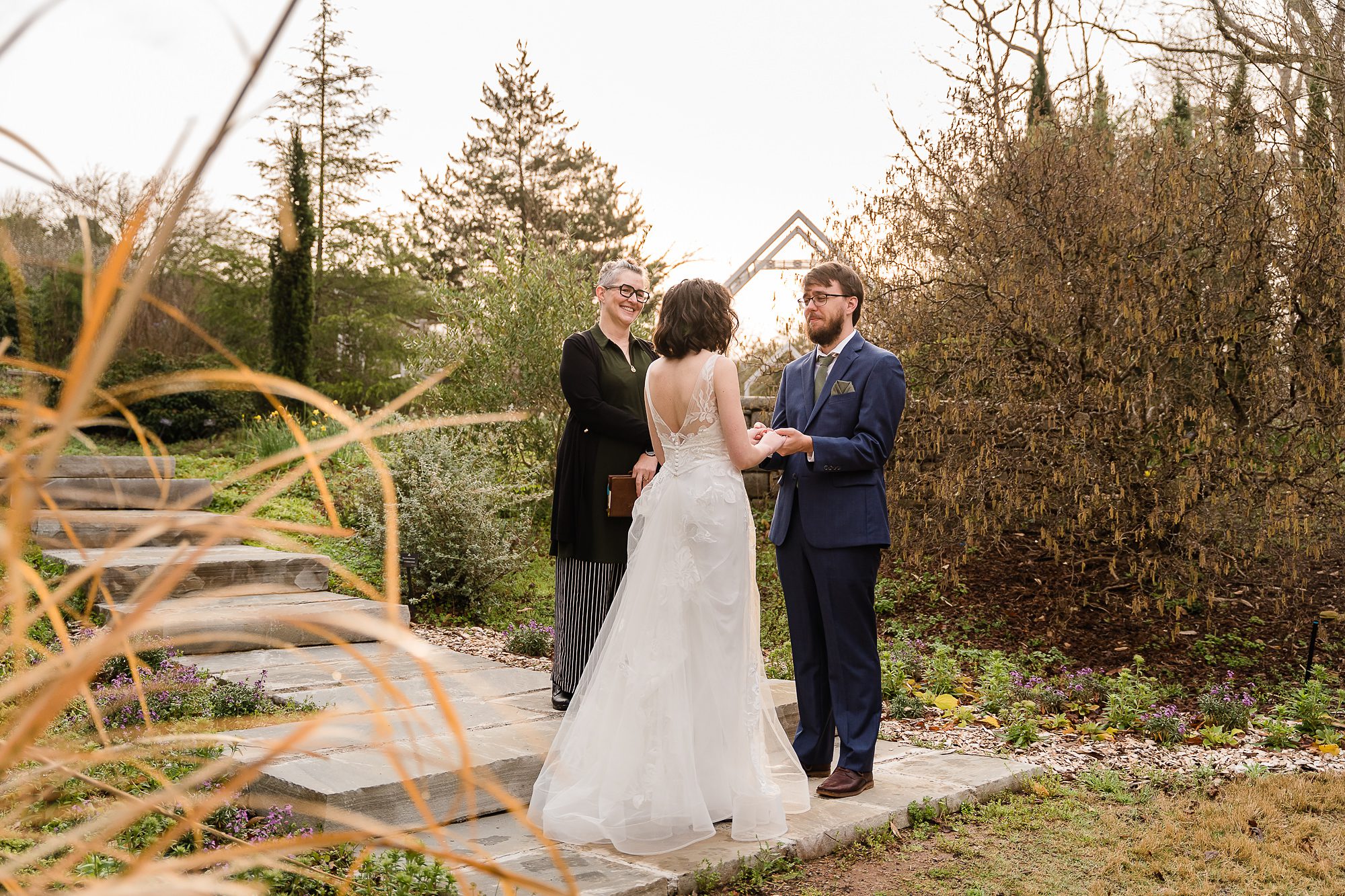 intimate wedding ceremony botanical garden