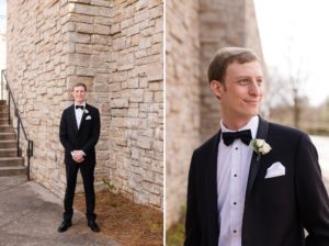 groom black tie classic wedding