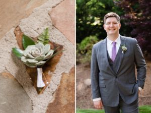 groom wedding succulent boutonnière