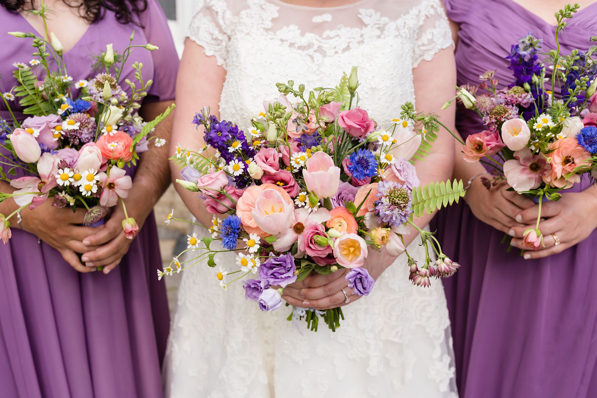 spring colorful wildflowers bouquet wedding