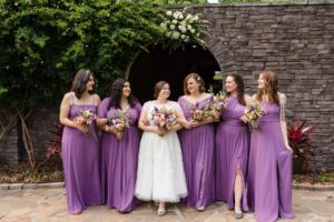 purple bridesmaids spring wedding