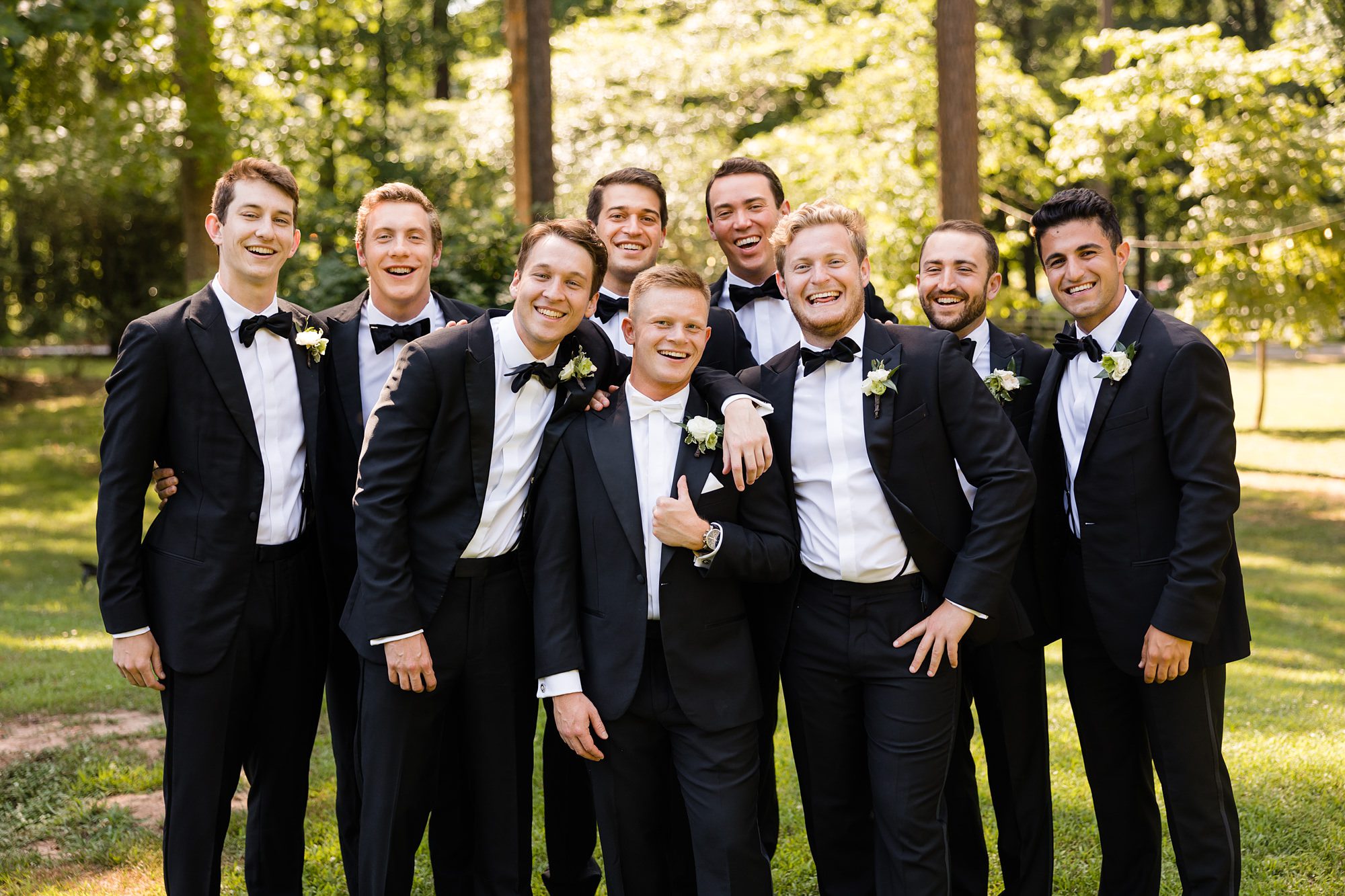groomsmen black tie tux wedding