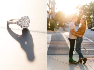 downtown athens engagement golden hour