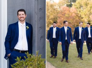 navy groom suits wedding