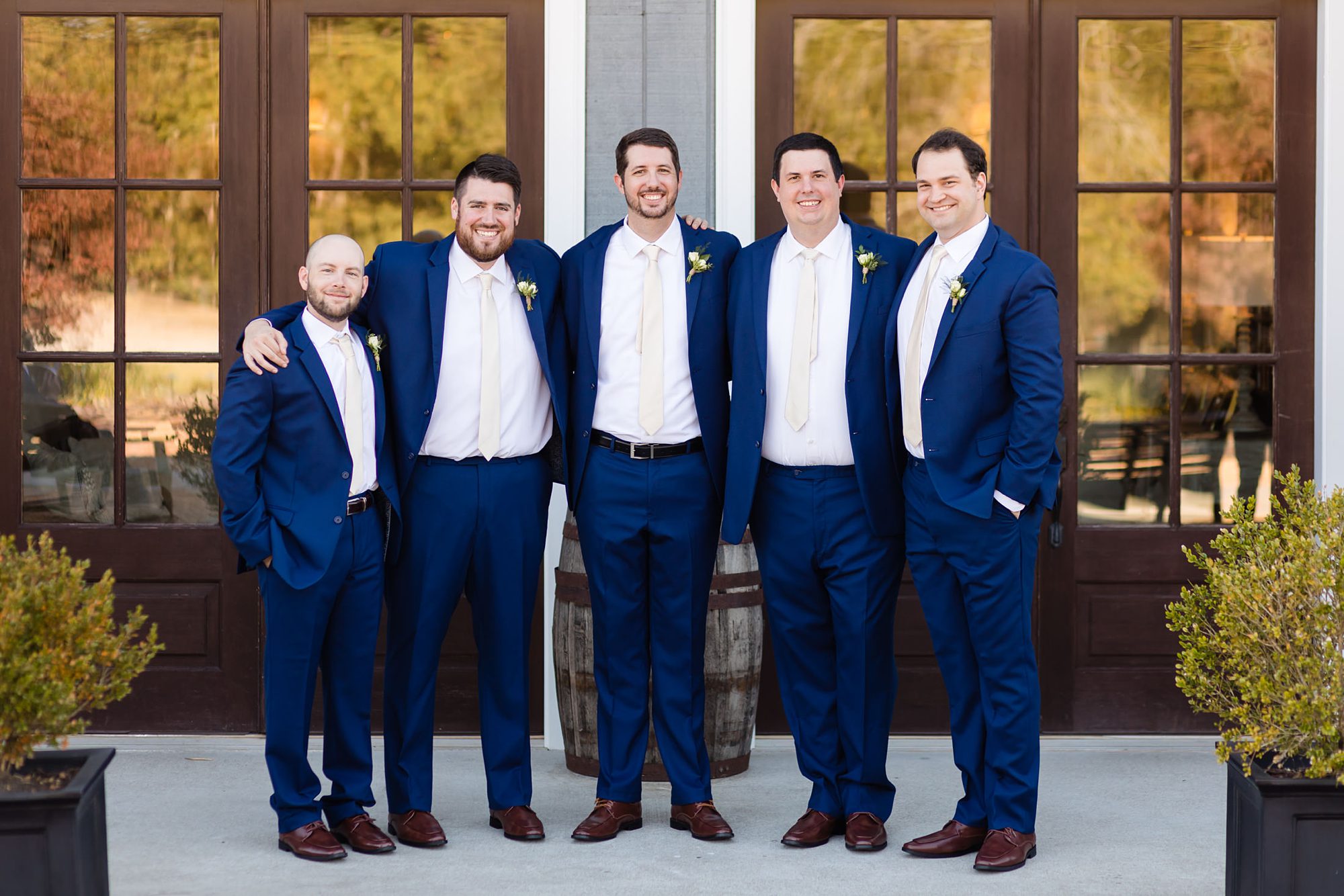 groomsmen wedding barn