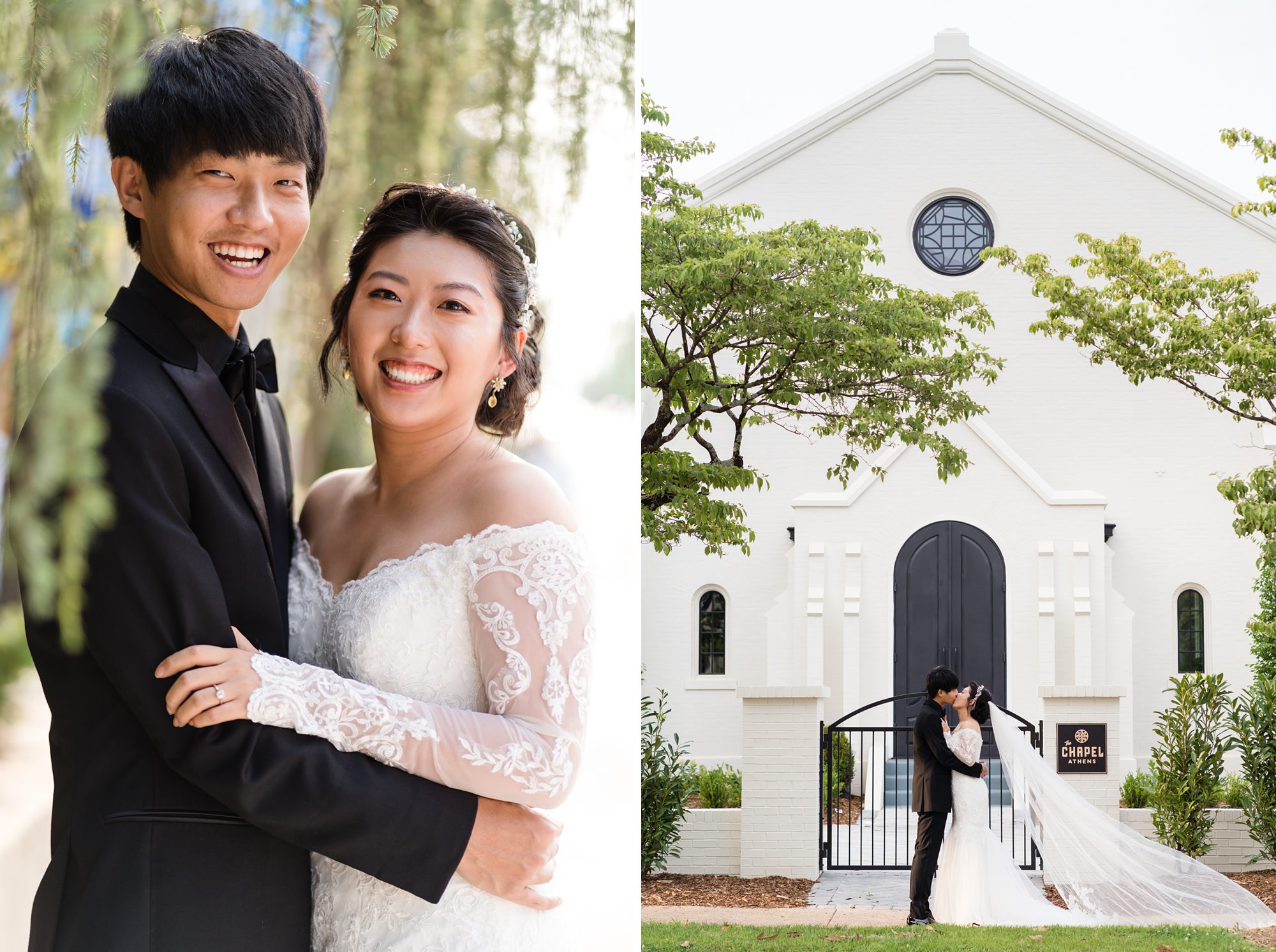 chapel athens wedding bride groom