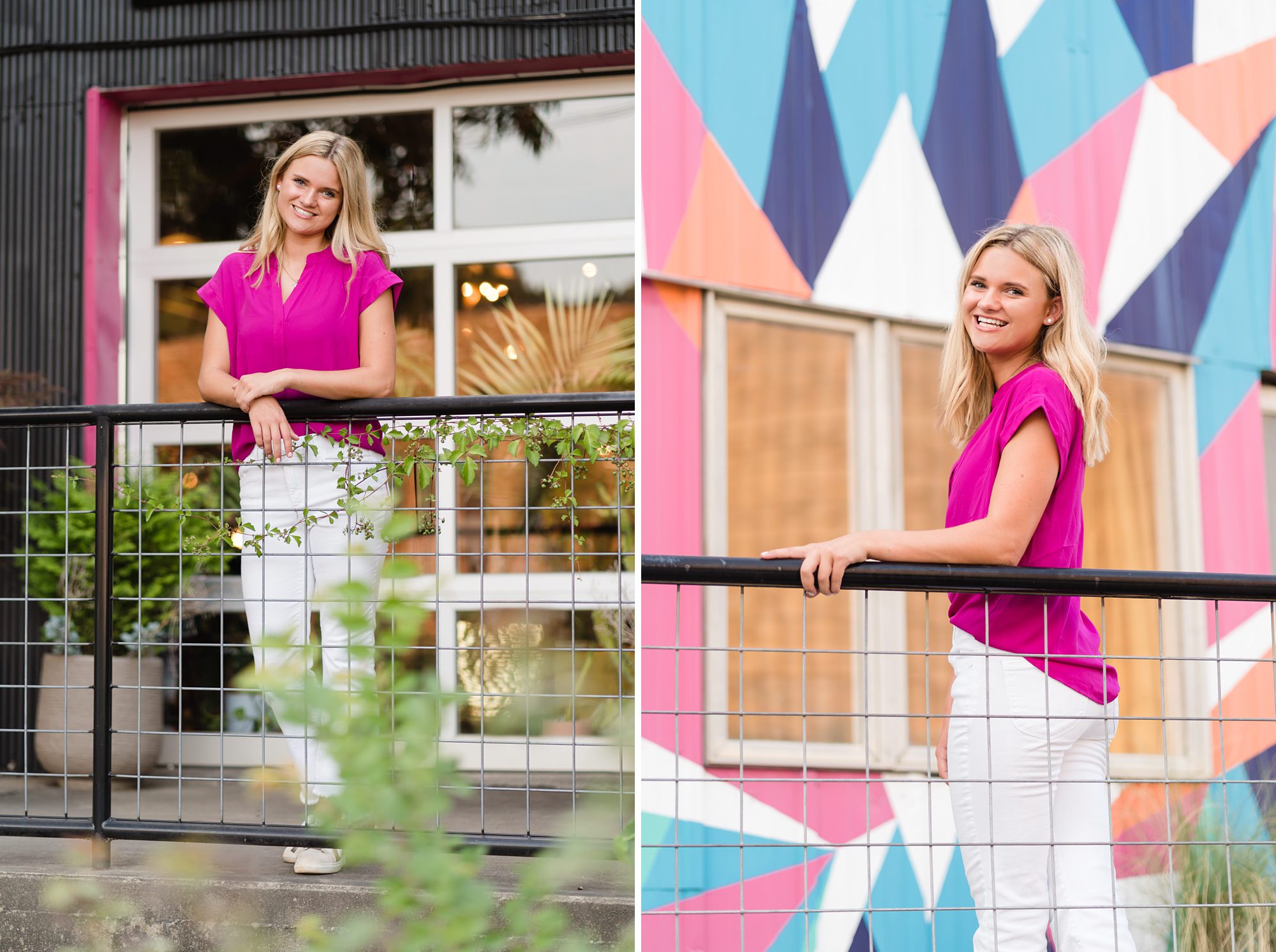 colorful pink senior photography